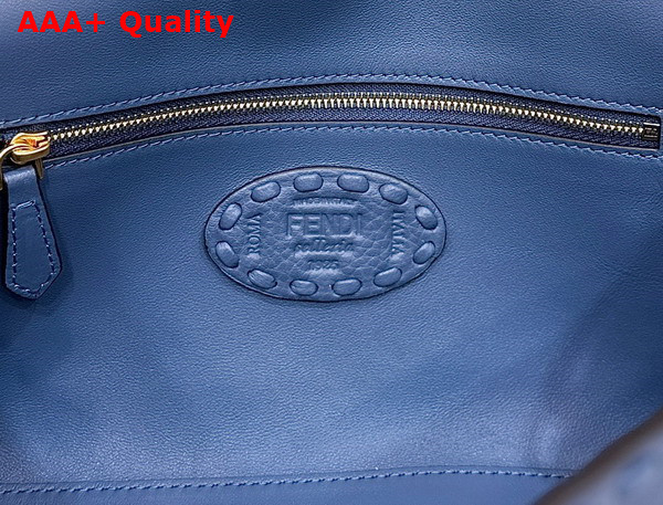 Fendi Baguette Blue Selleria Bag with Oversize Topstitching Replica