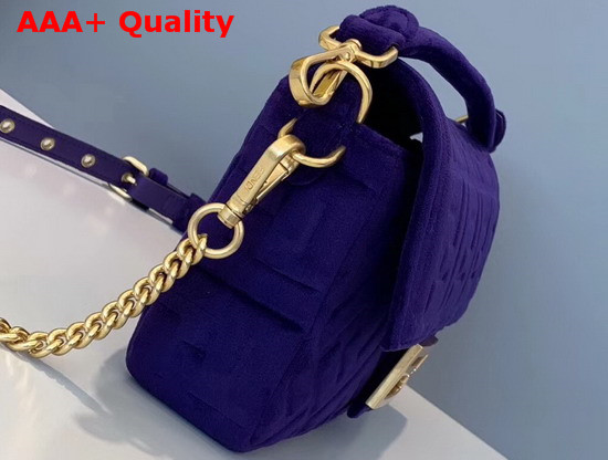 Fendi Baguette Blue Velvet Bag Replica