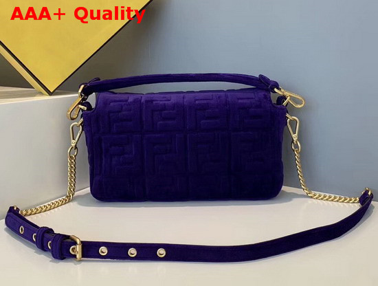 Fendi Baguette Blue Velvet Bag Replica