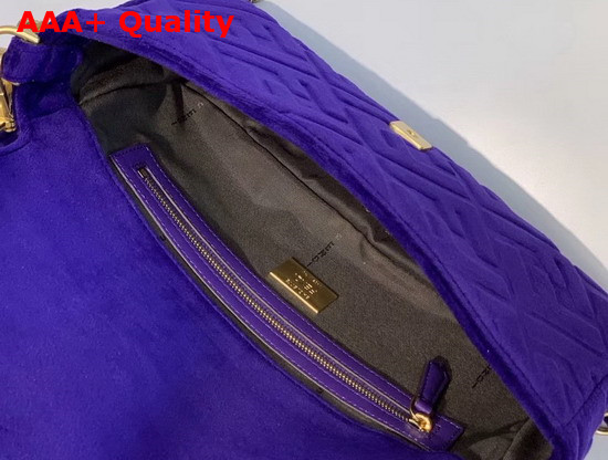 Fendi Baguette Blue Velvet Bag Replica