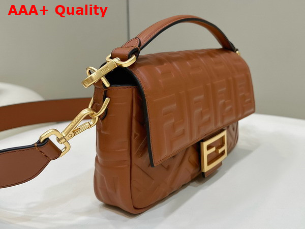 Fendi Baguette Brown Nappa Leather Bag with FF Motif Replica