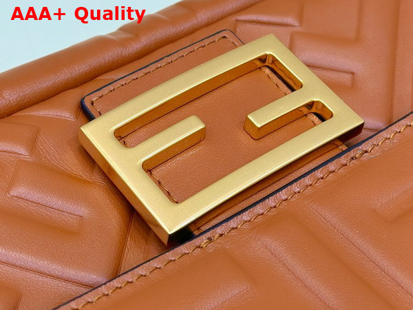 Fendi Baguette Brown Nappa Leather Bag with FF Motif Replica