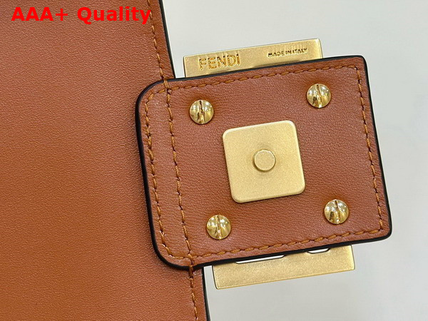 Fendi Baguette Brown Nappa Leather Bag with FF Motif Replica