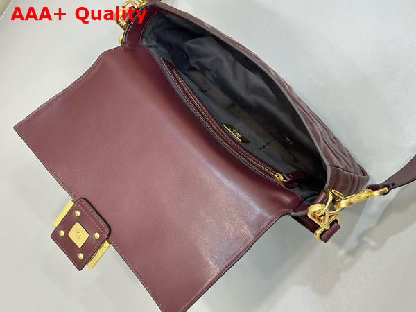 Fendi Baguette Burgundy Nappa Leather Bag Replica