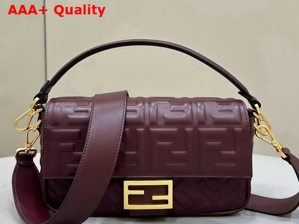 Fendi Baguette Burgundy Nappa Leather Bag Replica