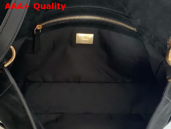 Fendi Baguette Cage Black Suede Bag Replica