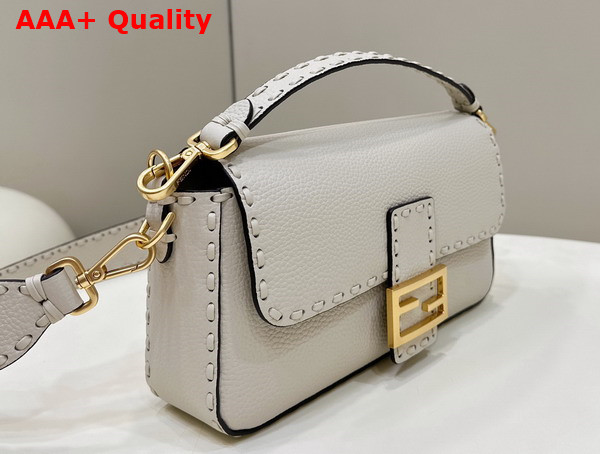 Fendi Baguette Camellia Selleria Bag with Oversize Topstitching Replica