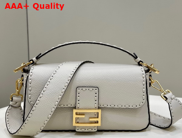 Fendi Baguette Camellia Selleria Bag with Oversize Topstitching Replica