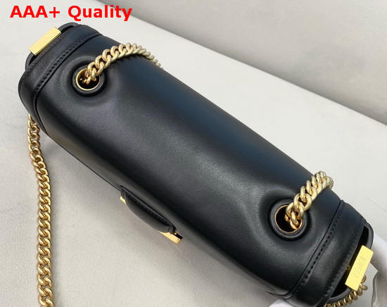 Fendi Baguette Chain Black Nappa Leather Bag Replica