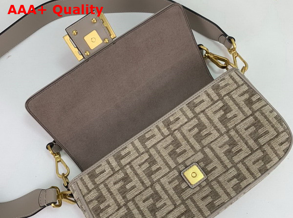 Fendi Baguette Dark Gray FF Tapestry Fabric Bag Replica