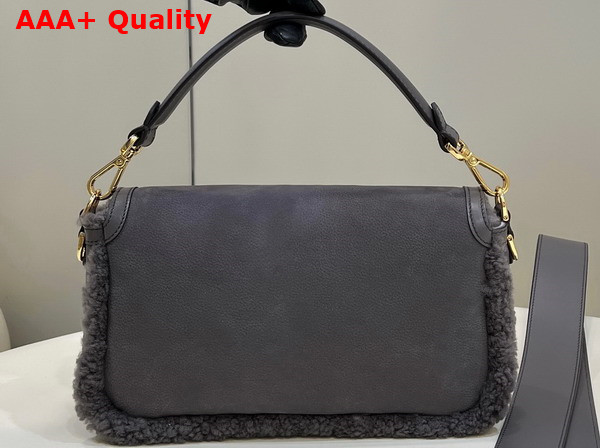 Fendi Baguette Dark Gray Sheepskin Bag Replica