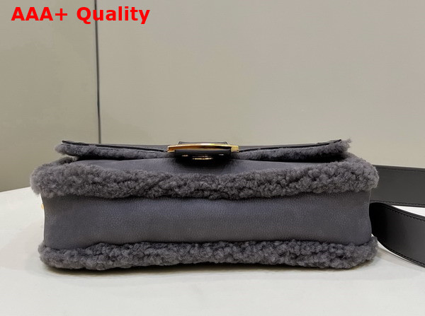 Fendi Baguette Dark Gray Sheepskin Bag Replica