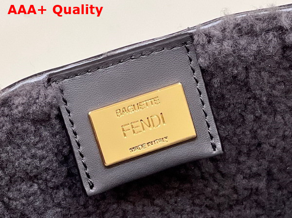 Fendi Baguette Dark Gray Sheepskin Bag Replica