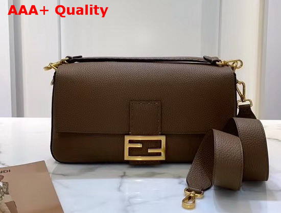 Fendi Baguette Fendi Roma Amor Leather Bag in Brown Replica