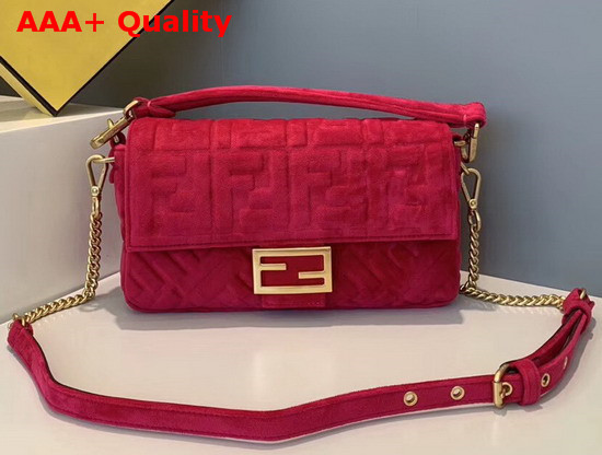 Fendi Baguette Fuchsia Velvet Bag Replica