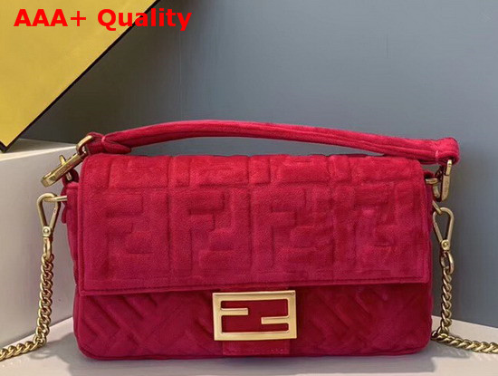 Fendi Baguette Fuchsia Velvet Bag Replica