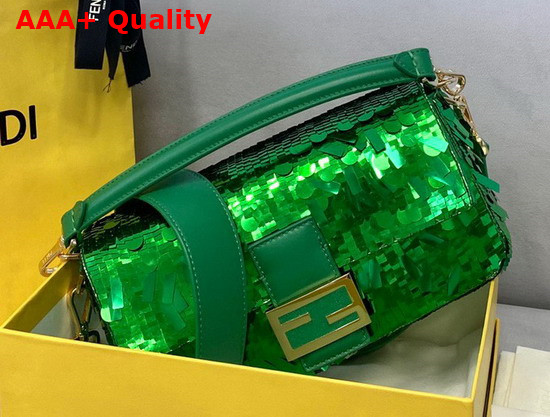 Fendi Baguette Green Sequined Bag Replica