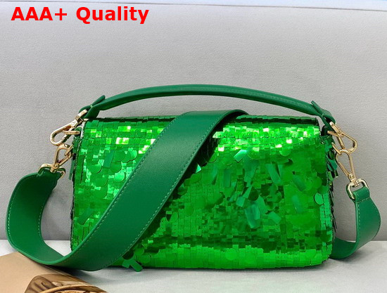 Fendi Baguette Green Sequined Bag Replica