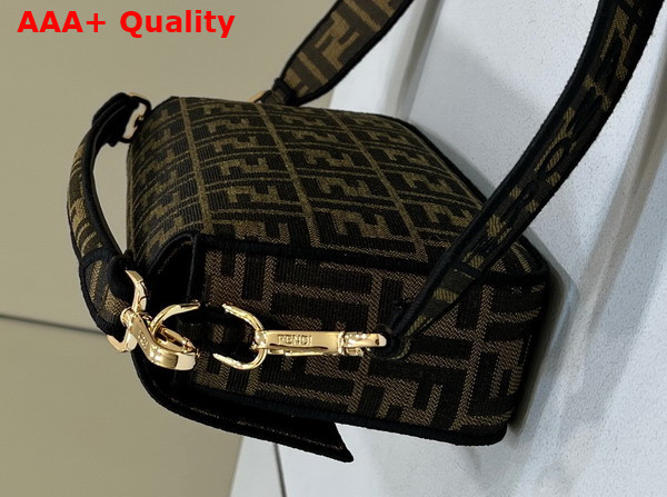 Fendi Baguette Jacquard FF Fabric Bag in Brown Replica