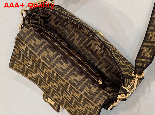 Fendi Baguette Jacquard FF Fabric Bag in Brown Replica