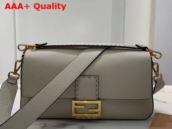 Fendi Baguette Large Bag in Beige Romano Leather Replica