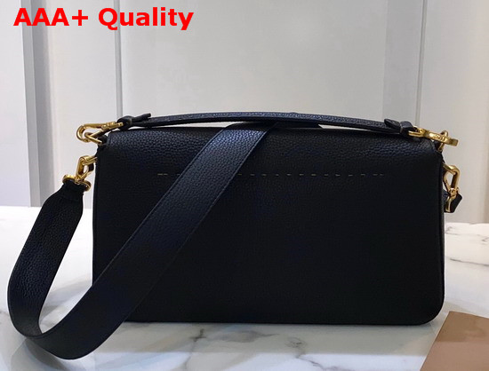 Fendi Baguette Large Bag in Black Romano Leather Replica