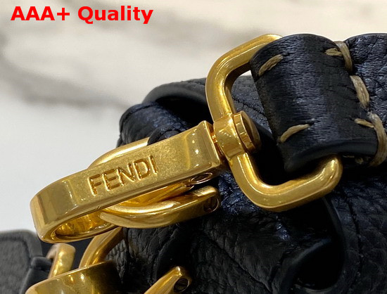 Fendi Baguette Large Bag in Black Romano Leather Replica