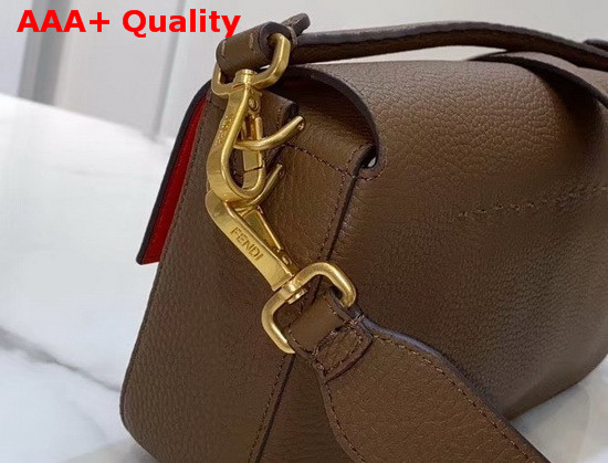 Fendi Baguette Large Bag in Brown Romano Leather Replica