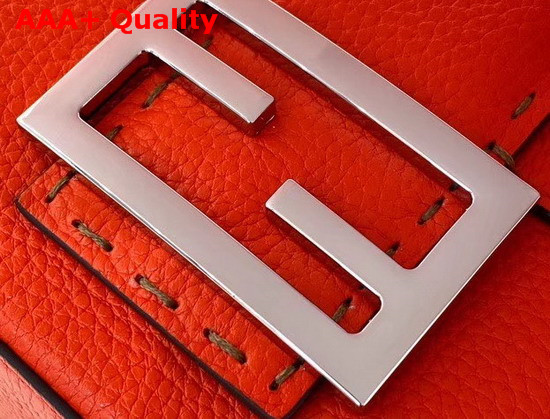 Fendi Baguette Large Bag in Red Romano Leather Replica