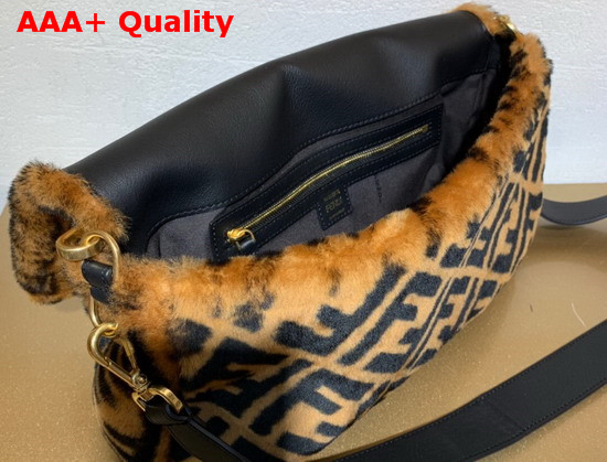 Fendi Baguette Large Brown Sheepskin Bag Replica