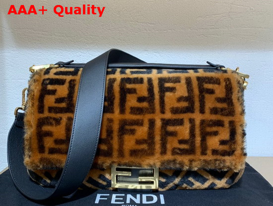 Fendi Baguette Large Brown Sheepskin Bag Replica