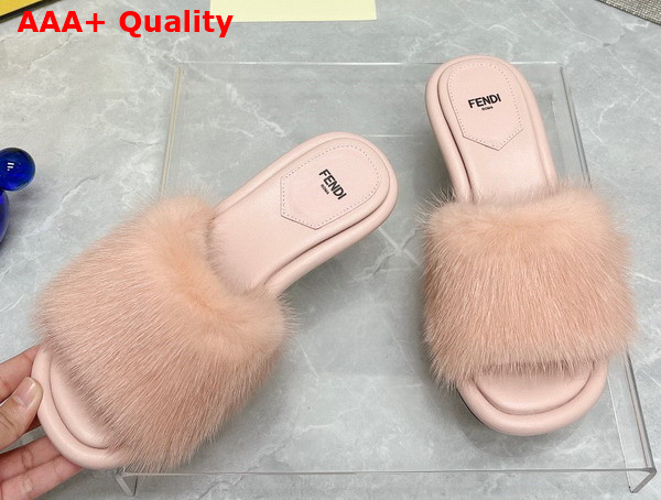 Fendi Baguette Light Pink Mink Slides Replica