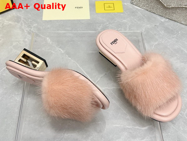 Fendi Baguette Light Pink Mink Slides Replica