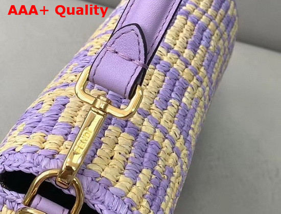 Fendi Baguette Lilac Raffia FF Bag Replica