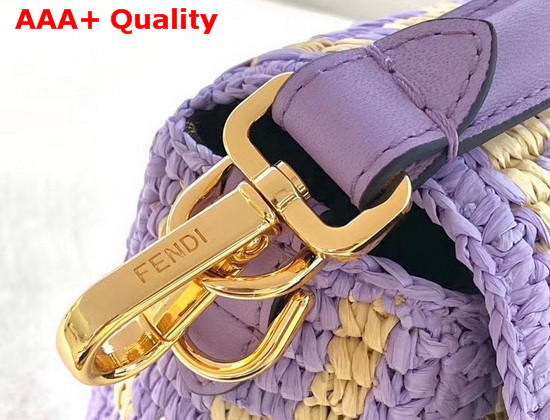 Fendi Baguette Lilac Raffia FF Bag Replica