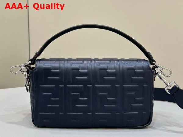 Fendi Baguette Midnight Blue Nappa Leather Bag with FF Motif Replica