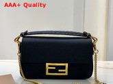 Fendi Baguette Mini Bag in Black Romano Leather Replica