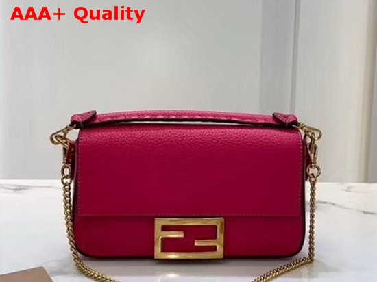 Fendi Baguette Mini Bag in Fuchsia Romano Leather Replica