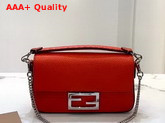 Fendi Baguette Mini Bag in Red Romano Leather Replica