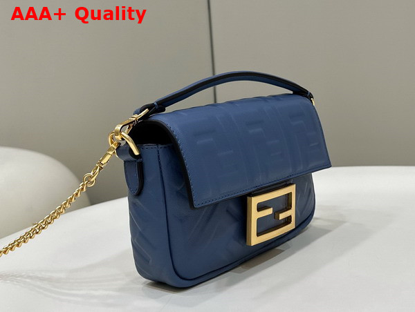 Fendi Baguette Mini Blue Nappa Leather Bag Replica