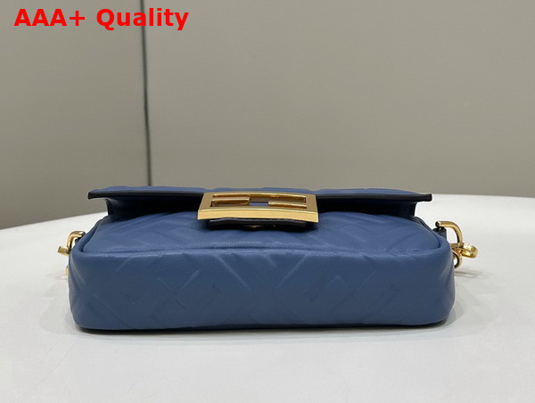 Fendi Baguette Mini Blue Nappa Leather Bag Replica