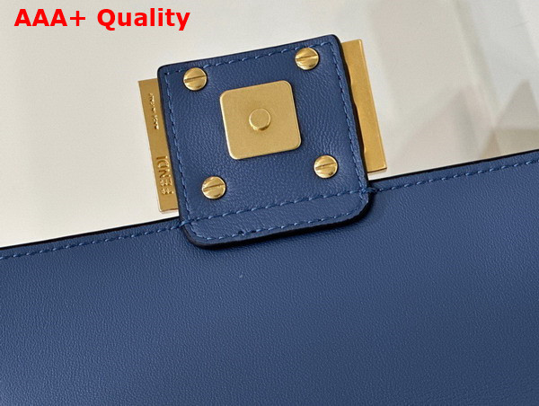 Fendi Baguette Mini Blue Nappa Leather Bag Replica