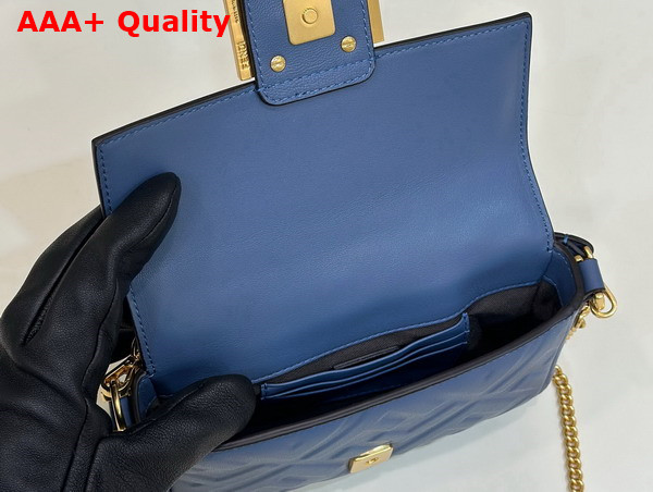 Fendi Baguette Mini Blue Nappa Leather Bag Replica