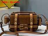 Fendi Baguette Mini Cage in Brown Suede Goatskin Replica