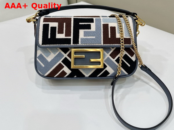 Fendi Baguette Mini Multicolor Canvas Bag with FF Embroidery Replica