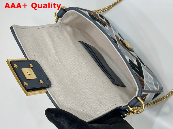 Fendi Baguette Mini Multicolor Canvas Bag with FF Embroidery Replica