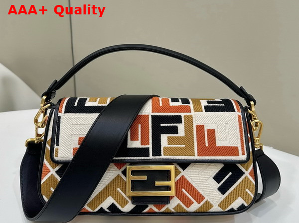 Fendi Baguette Multicolor Canvas with FF Embroidery Replica