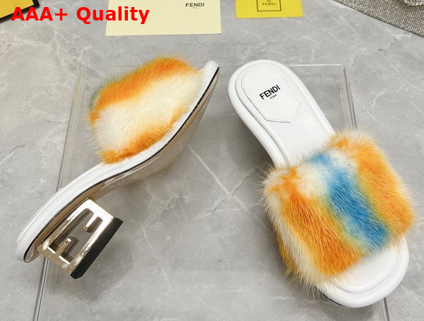 Fendi Baguette Multicolor Mink Slides Replica