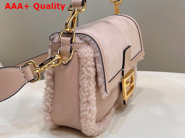 Fendi Baguette Pale Pink Sheepskin Bag Replica