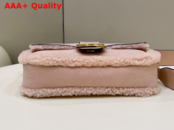 Fendi Baguette Pale Pink Sheepskin Bag Replica